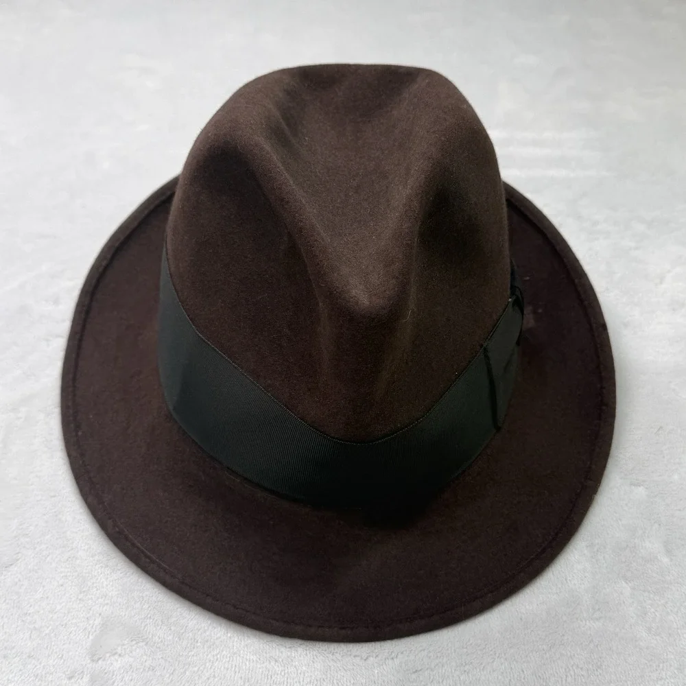 Vintage 1950s Stevens Lee Brown Felt Fedora‎ Hat 7 1/4 USA